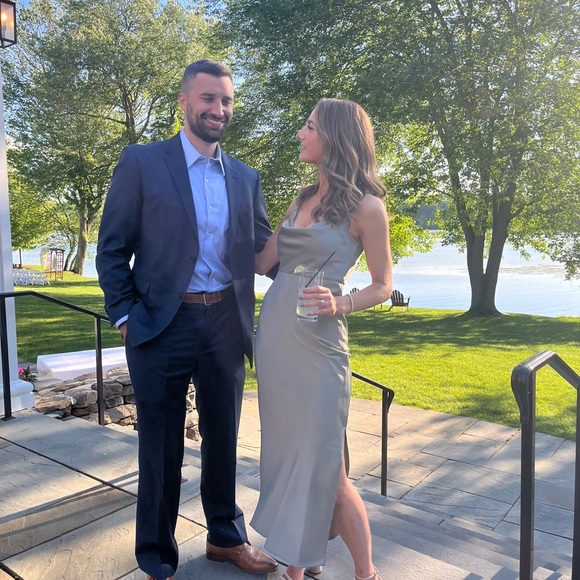 BHLDN Cali Satin Cowl-Neck Midi Slip Dress - Picture 2 of 10